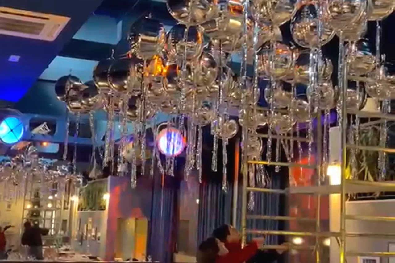 Sala allestita per una festa privata